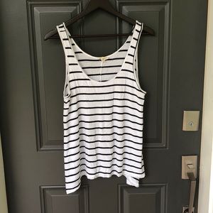 Asymmetrical striped tank top